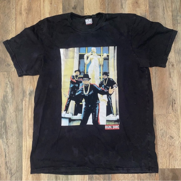 Black Graphic T-Shirt run dmc graphic tee shirt - Picture 1 of 7